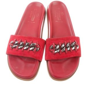 Valentino chain-link slides, Red